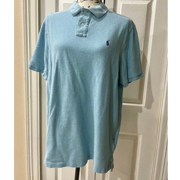 POLO RALPH LAUREN POLO SHIRT 100% COTTON SIZE LARGE LIGHT BLUE CLASSIX FIT - Picture 6 of 13